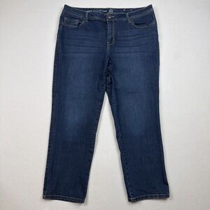 Westport W62 Signature Fit Relaxed Crop Jeans Pants Size 16 Blue 38X27 Flaw*